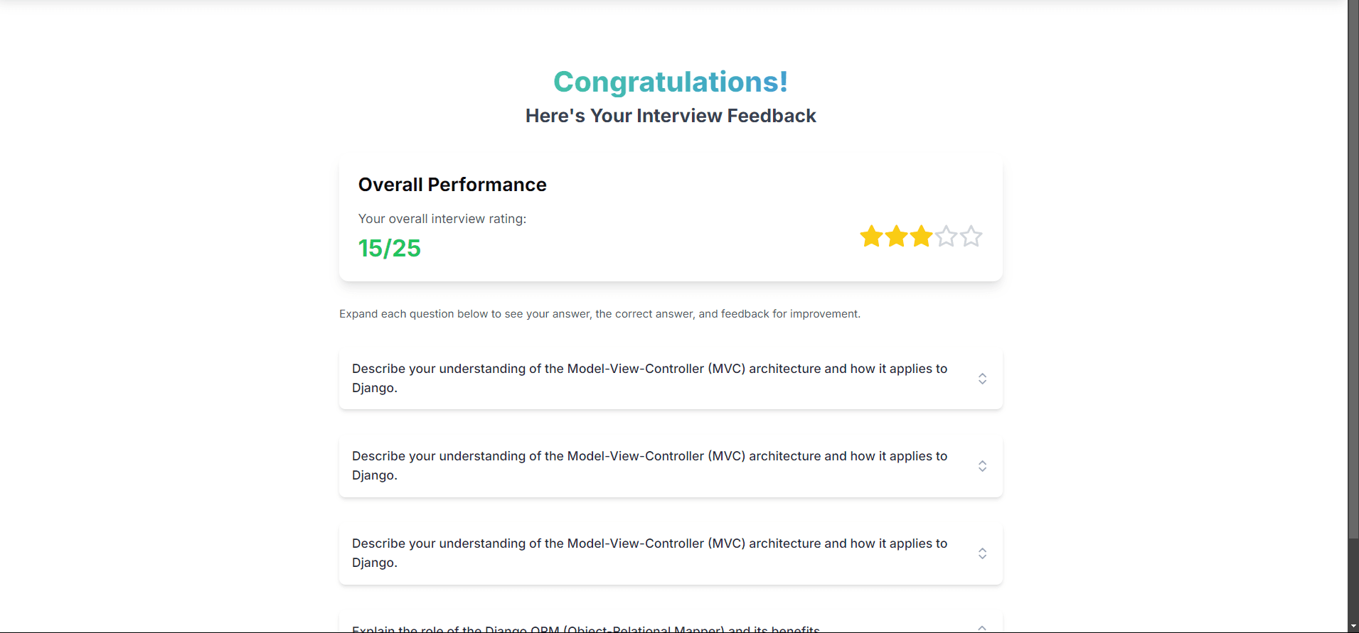 Submit answer and get feedback